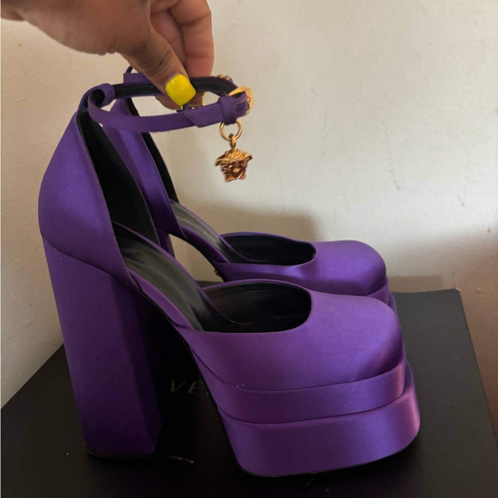 Versace Women's Purple Platform Heels